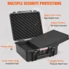 VEVOR Hard Pistol Cases with Pre-cut PU Foam, Waterproof & Dustproof Hard Gun Case for 6 Pistol, 19.3×17.1×8.3 in Lockable Pistol Case, Black
