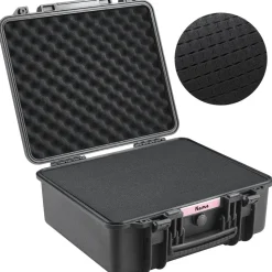 VEVOR Hard Pistol Cases with Pre-cut PU Foam, Waterproof & Dustproof Hard Gun Case for 6 Pistol, 19.3×17.1×8.3 in Lockable Pistol Case, Black