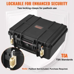 VEVOR Hard Pistol Cases with Pre-cut PU Foam, Waterproof & Dustproof Hard Gun Case for 6 Pistol, 19.3×17.1×8.3 in Lockable Pistol Case, Black