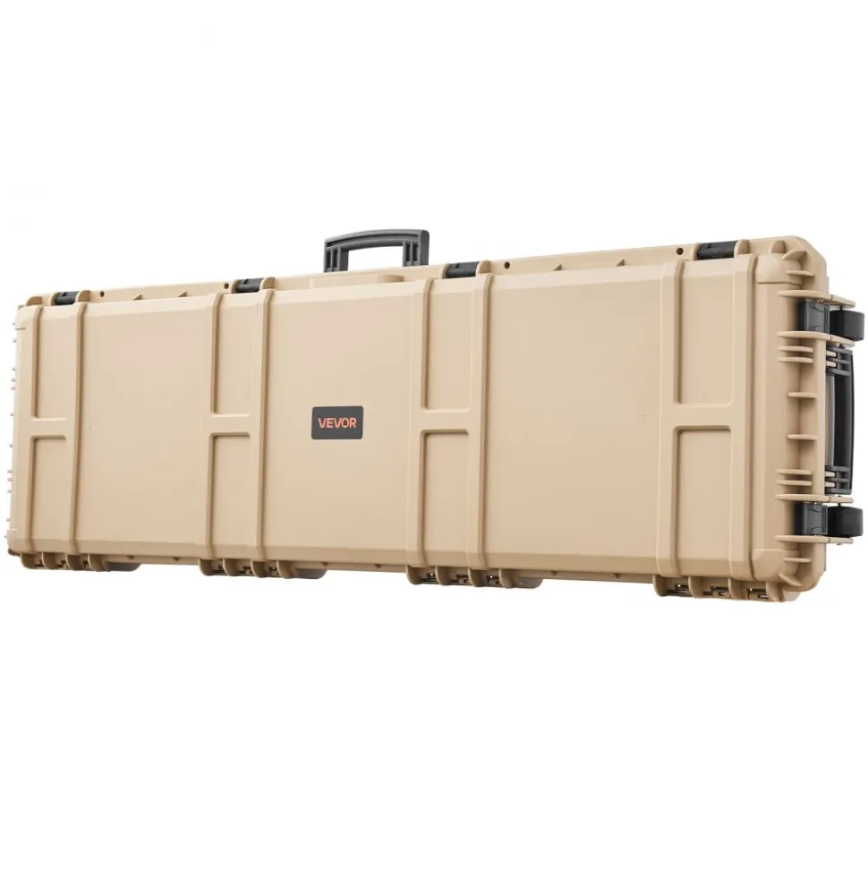 VEVOR Hard Rifle Case, Lockable Rifle Case with Pre-cut Foams, 52 in Gun Storage with Wheels, Heavy Duty IP67 Waterproof & Dustproof Pistol Storage Cases for Rifles, Shotguns, Airsoft Guns, Khaki