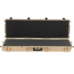 VEVOR Hard Rifle Case, Lockable Rifle Case with Pre-cut Foams, 52 in Gun Storage with Wheels, Heavy Duty IP67 Waterproof & Dustproof Pistol Storage Cases for Rifles, Shotguns, Airsoft Guns, Khaki