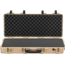 VEVOR Hard Rifle Case, Lockable Rifle Case with 4 Layers Pre-cut Foams, 36 in Gun Storage with Wheels, IP67 Waterproof & Dustproof Pistol Storage Cases for Rifles, Shotguns, Airsoft Guns, Khaki