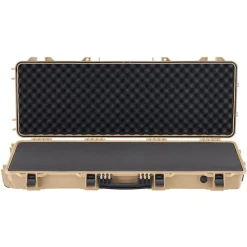 VEVOR Hard Rifle Case, Lockable Rifle Case with Pre-cut Foams, 42 in Movable Gun Storage with Wheels, IP67 Waterproof & Dustproof Pistol Storage for Rifle, Shotgun, Airsoft Gun, Khaki