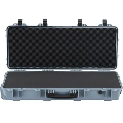 VEVOR Hard Rifle Case, Lockable Rifle Case with 4 Layers Pre-cut Foams, 36 in Gun Storage with Wheels, IP67 Waterproof & Dustproof Pistol Storage Cases for Rifles, Shotguns, Airsoft Guns, Grey
