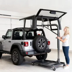 VEVOR Hard Top Remover Lift, 220 lbs, Jeep Hardtop Removal and Storage System, Quick & Easy One-Person Operation, Adjustable Height, for Jeep Wrangler YJ, TJ, JK, JL, 4XE, Ford Bronco 4 Door & 6 Gen+