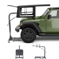 VEVOR Hard Top Remover Lift, 220 lbs, Foldable Jeep Hardtop Removal and Storage System, Easy One-Person Operation, Adjustable Height, for Jeep Wrangler YJ, TJ, JK, JL, 4XE, Ford Bronco 4 Door & 6 Gen+