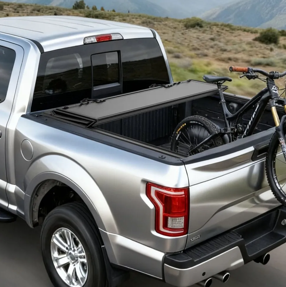 VEVOR Hard Tri-Fold Truck Bed Tonneau Cover, Compatible with 2019-2025 Dodge Ram 1500 5.6 ft (67.4 in) Bed, Waterproof Low-Profile Hard Folding Truck Tonneau Cover with Aluminum Alloy Support Bar