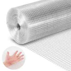VEVOR Hardware Cloth 1/4 inch 48 inch x 100 ft 23 Gauge Chicken Wire Fence, Hot-Dip Galvanized After Welding Metal Wire Mesh Roll, Garden Plant Welded Fencing Roll Supports Poultry Netting Cage Fence