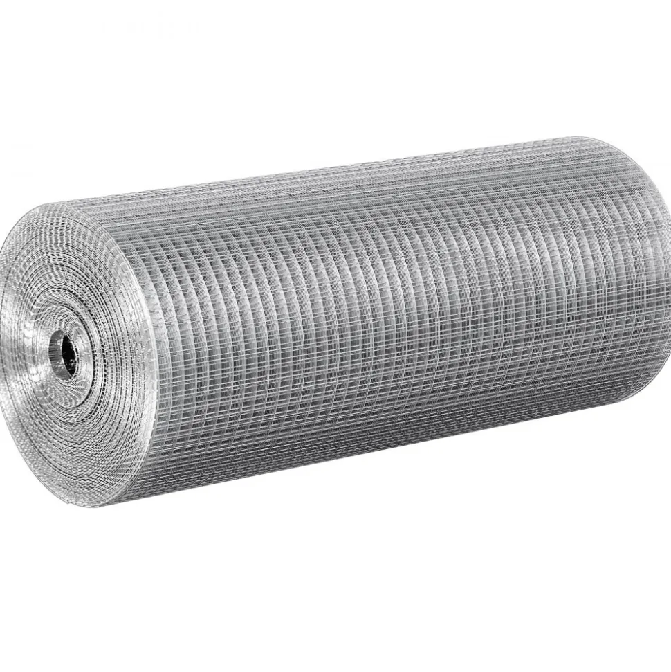 VEVOR Hardware Cloth 1/2 inch 24 inch x 100 ft 19 Gauge Chicken Wire Fence, Hot-Dip Galvanized After Welding Metal Wire Mesh Roll, Garden Plant Welded Fencing Roll Supports Poultry Netting Cage Fence