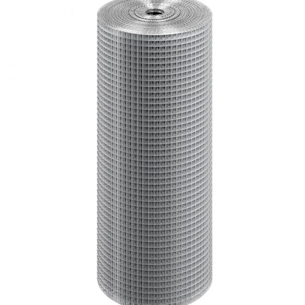 VEVOR Hardware Cloth 1/2 inch 24 inch x 100 ft 19 Gauge Chicken Wire Fence, Hot-Dip Galvanized After Welding Metal Wire Mesh Roll, Garden Plant Welded Fencing Roll Supports Poultry Netting Cage Fence
