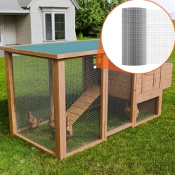 VEVOR Hardware Cloth 1/2 inch 24 inch x 100 ft 19 Gauge Chicken Wire Fence, Hot-Dip Galvanized After Welding Metal Wire Mesh Roll, Garden Plant Welded Fencing Roll Supports Poultry Netting Cage Fence