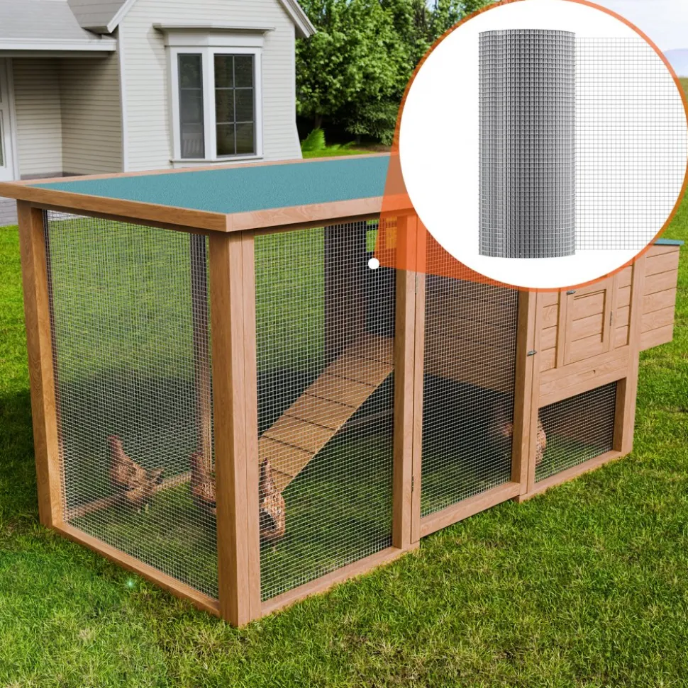 VEVOR Hardware Cloth 1/2 inch 24 inch x 100 ft 19 Gauge Chicken Wire Fence, Hot-Dip Galvanized After Welding Metal Wire Mesh Roll, Garden Plant Welded Fencing Roll Supports Poultry Netting Cage Fence