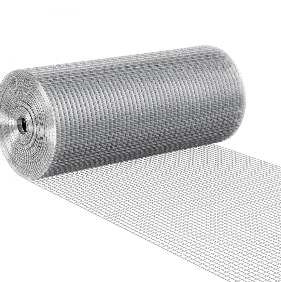 VEVOR Hardware Cloth 1/2 inch 24 inch x 100 ft 19 Gauge Chicken Wire Fence, Hot-Dip Galvanized After Welding Metal Wire Mesh Roll, Garden Plant Welded Fencing Roll Supports Poultry Netting Cage Fence
