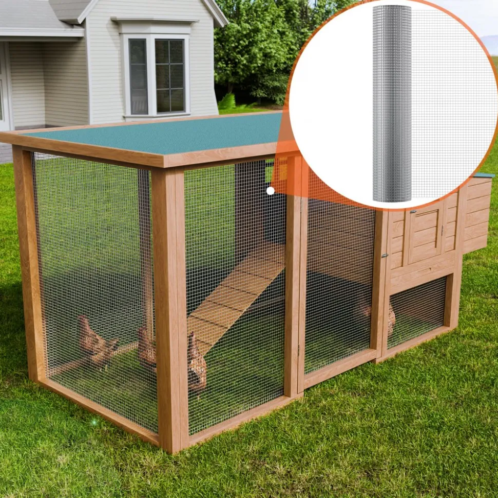 VEVOR Hardware Cloth 1/2 inch 36 inch x 50 ft 19 Gauge Chicken Wire Fence, Hot-Dip Galvanized After Welding Metal Wire Mesh Roll, Garden Plant Welded Fencing Roll Supports Poultry Netting Cage Fence