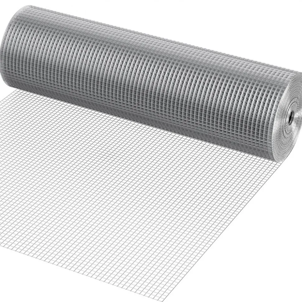 VEVOR Hardware Cloth 1/2 inch 36 inch x 100 ft 19 Gauge Chicken Wire Fence, Hot-Dip Galvanized After Welding Metal Wire Mesh Roll, Garden Plant Welded Fencing Roll Supports Poultry Netting Cage Fence