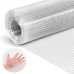 VEVOR Hardware Cloth, 1/2 inch 72 inch x 50 ft 19 Gauge Chicken Wire Fence, Hot-Dip Galvanized After Welding Metal Wire Mesh Roll, Garden Plant Welded Fencing Roll Supports Poultry Netting Cage Fence