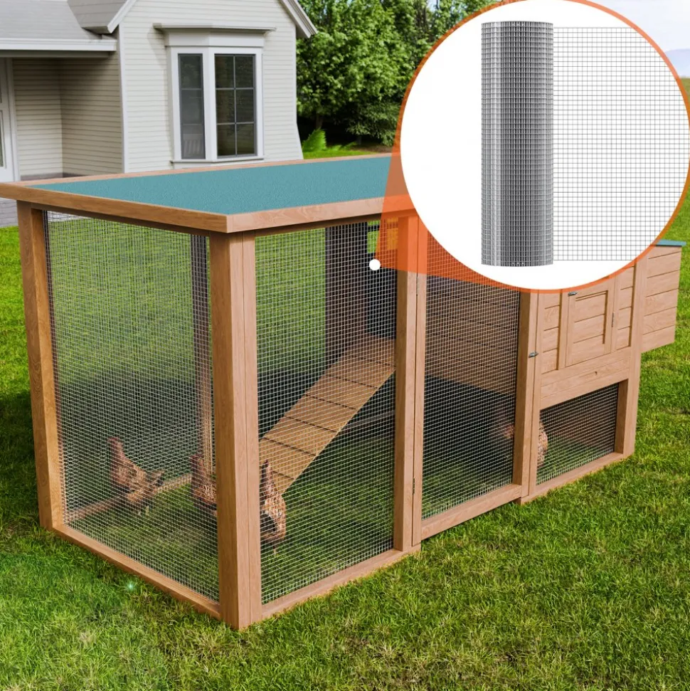 VEVOR Hardware Cloth, 1/2 inch 72 inch x 100 ft 19 Gauge Chicken Wire Fence, Hot-Dip Galvanized After Welding Metal Wire Mesh Roll, Garden Plant Welded Fencing Roll Supports Poultry Netting Cage Fence