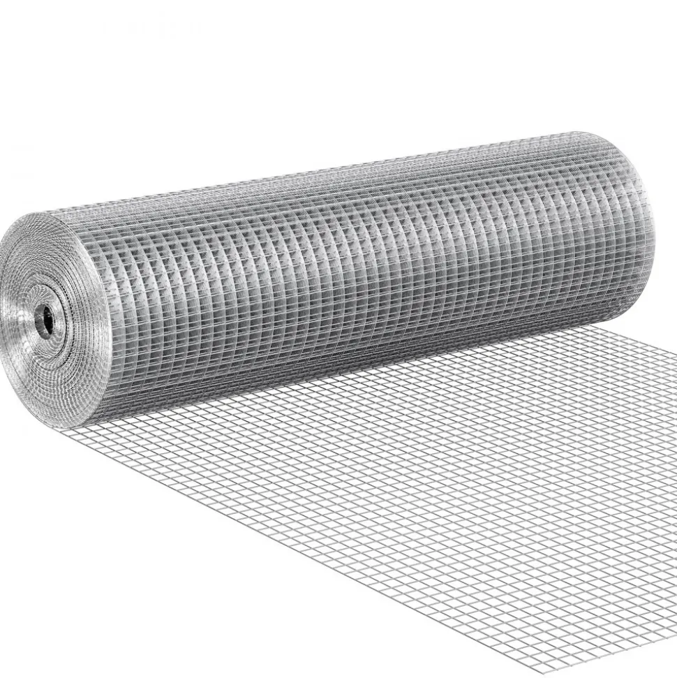 VEVOR Hardware Cloth, 1/2 inch 72 inch x 100 ft 19 Gauge Chicken Wire Fence, Hot-Dip Galvanized After Welding Metal Wire Mesh Roll, Garden Plant Welded Fencing Roll Supports Poultry Netting Cage Fence