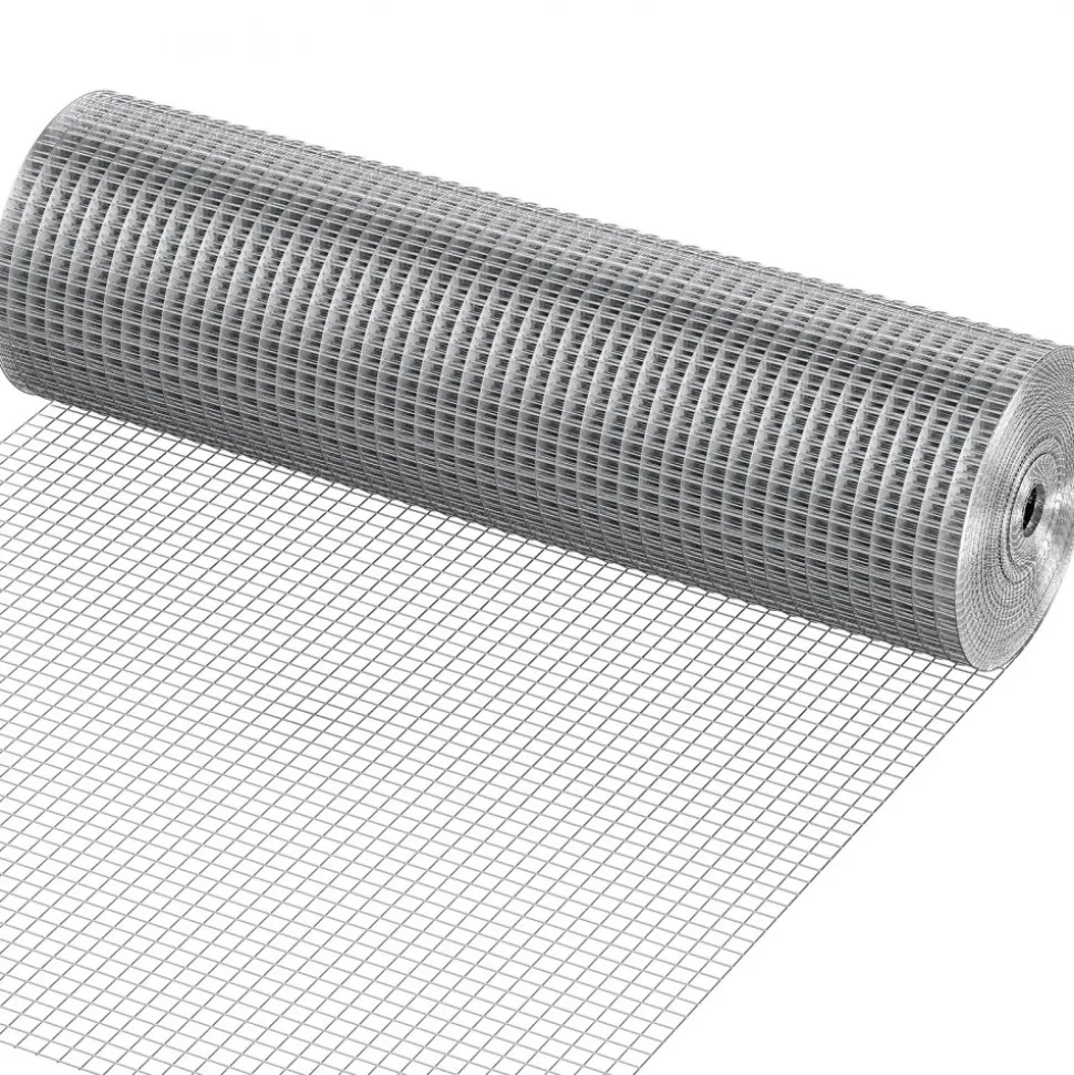 VEVOR Hardware Cloth, 1/2 inch 72 inch x 100 ft 19 Gauge Chicken Wire Fence, Hot-Dip Galvanized After Welding Metal Wire Mesh Roll, Garden Plant Welded Fencing Roll Supports Poultry Netting Cage Fence