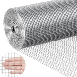 VEVOR Hardware Cloth, 1/4 inch 48in x 50 ft 23 Gauge, Hot Dipped Galvanized Wire Mesh Roll, Chicken Wire Fencing, Wire Mesh for Rabbit Cages, Garden, Small Rodents