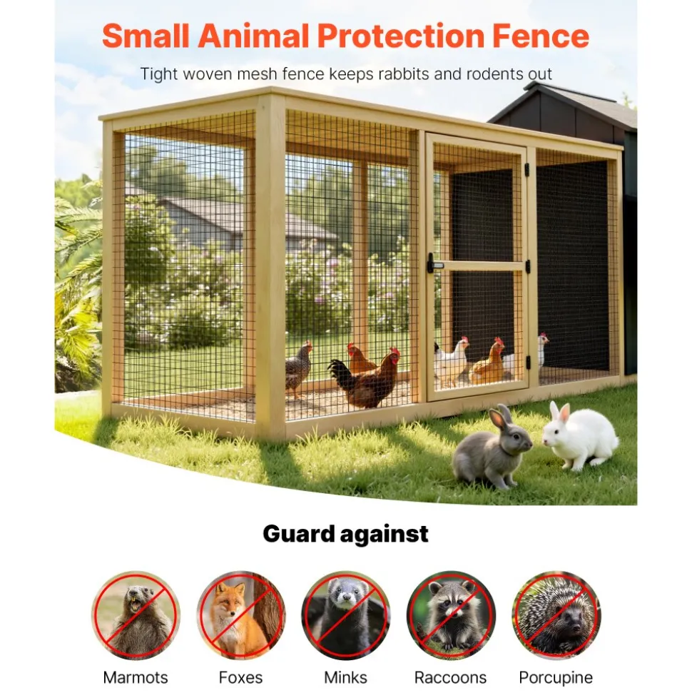 VEVOR Hardware Cloth 36 in x 25 ft, 2 x 3 in Mesh 16 Gauge Galvanized Wire Mesh Roll, Weather-Resistant Vinyl Coated Chicken Wire Fencing, Heavy Duty Welded Garden Plant Fencing for Rabbit Cage Snake