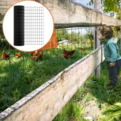 VEVOR Hardware Cloth, 36'' x 50' Galvanized Wire Mesh Roll, 16 Gauge Chicken Wire Fence Roll, Vinyl Coating Metal Wire Mesh for Chicken Coop Barrier, Rabbit Snake Fences, Poultry Enclosures