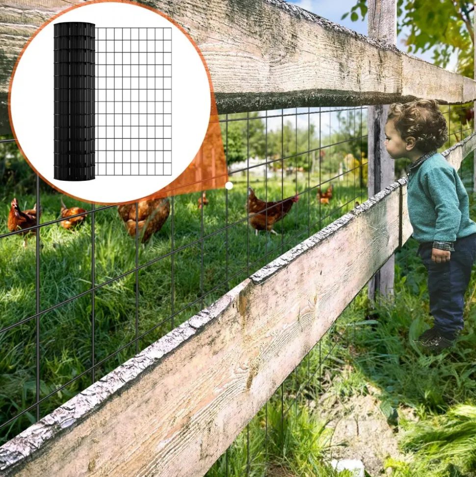 VEVOR Hardware Cloth, 36'' x 50' Galvanized Wire Mesh Roll, 16 Gauge Chicken Wire Fence Roll, Vinyl Coating Metal Wire Mesh for Chicken Coop Barrier, Rabbit Snake Fences, Poultry Enclosures