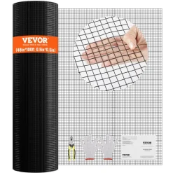 VEVOR Hardware Cloth, 48'' x 100' Galvanized Wire Mesh Roll, 19 Gauge Chicken Wire Fence Roll, Vinyl Coating Metal Wire Mesh for Chicken Coop Barrier, Rabbit Snake Fences, Poultry Enclosures