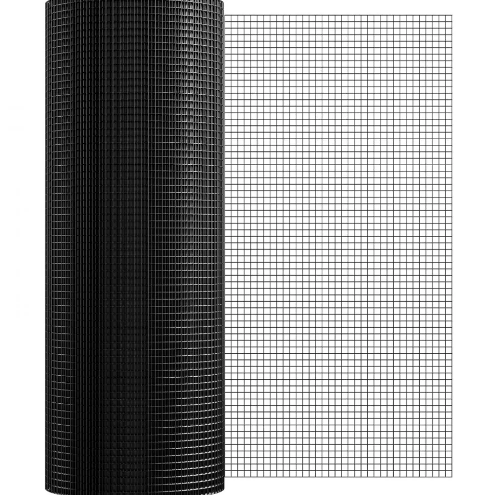 VEVOR Hardware Cloth, 48'' x 50' Galvanized Wire Mesh Roll, 16 Gauge Chicken Wire Fence Roll, Vinyl Coating Metal Wire Mesh for Chicken Coop Barrier, Rabbit Snake Fences, Poultry Enclosures