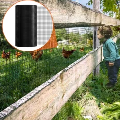 VEVOR Hardware Cloth, 24'' x 100' Galvanized Wire Mesh Roll, 19 Gauge Chicken Wire Fence Roll, Vinyl Coating Metal Wire Mesh for Chicken Coop Barrier, Rabbit Snake Fences, Poultry Enclosures