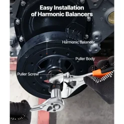 VEVOR Harmonic Balancer Puller Removal & Install Tool Kit, All-Steel Harmonic Balancer Installer Set Tool Kit for Removing and Installing of Balancers, Flywheels, Crankshaft Pulleys, Steering Wheels