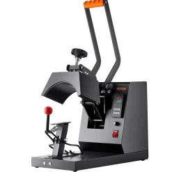 VEVOR Hat Heat Press, 4-in-1 Cap Heat Press Machine, 6 x 3in Clamshell Sublimation Transfer, LCD Digital Timer Temperature Control with 4pcs Curved Heating Elements (6x3/6.7x2.7/6.7x2.7/8.1x3.5)