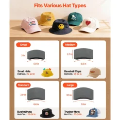 VEVOR Hat Heat Press Machine, with 4 Interchangeable Platens and Caps Stretcher, Precise Temperature & Time Control, Heat Press for Hats and Caps, for HTV Iron On and Sublimation Projects, Light Blue