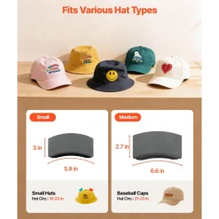 VEVOR Hat Heat Press Machine, with 2 Interchangeable Platens and Caps Stretcher, Precise Temperature & Time Control, Heat Press for Hats and Caps, for HTV Iron On and Sublimation Projects, Light Blue