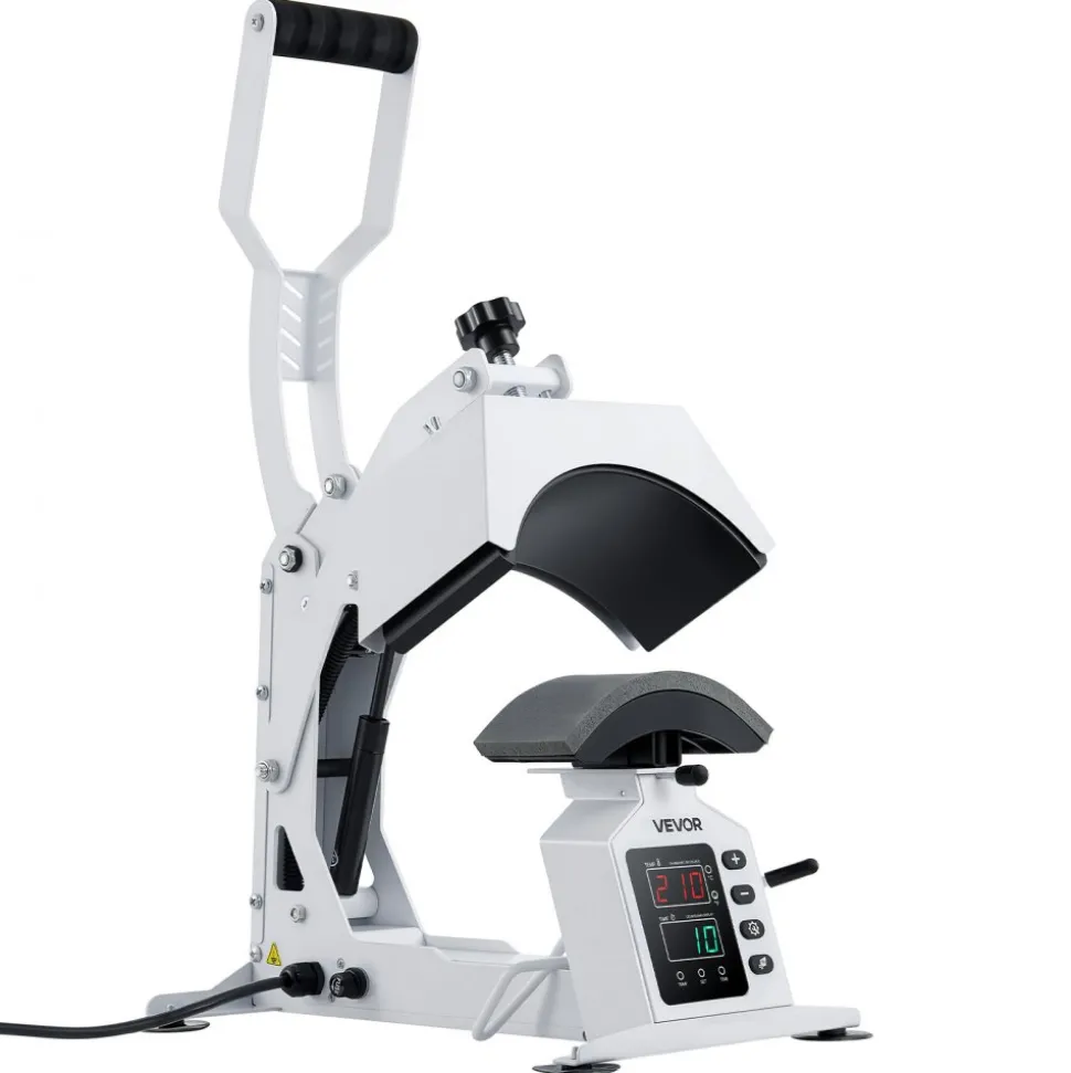 VEVOR Hat Heat Press Machine, with 4 Interchangeable Platens and Caps Stretcher, Precise Temperature & Time Control, Heat Press for Hats and Caps, for HTV Iron On and Sublimation Projects, White