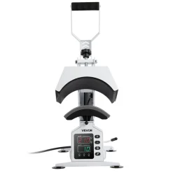 VEVOR Hat Heat Press Machine, with 4 Interchangeable Platens and Caps Stretcher, Precise Temperature & Time Control, Heat Press for Hats and Caps, for HTV Iron On and Sublimation Projects, White
