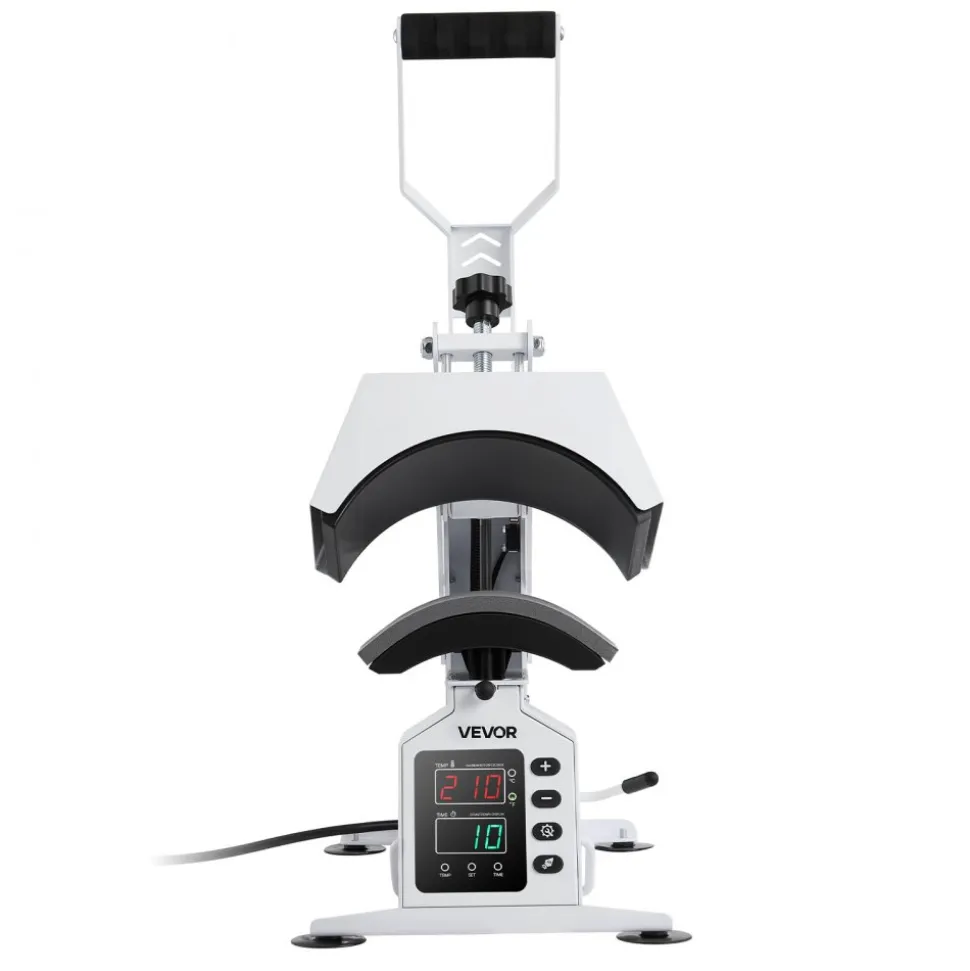 VEVOR Hat Heat Press Machine, with 4 Interchangeable Platens and Caps Stretcher, Precise Temperature & Time Control, Heat Press for Hats and Caps, for HTV Iron On and Sublimation Projects, White