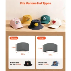 VEVOR Hat Heat Press Machine, with 2 Interchangeable Platens and Caps Stretcher, Precise Temperature & Time Control, Heat Press for Hats and Caps, for HTV Iron On and Sublimation Projects, White