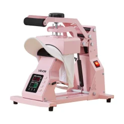 VEVOR Hat Heat Press Machine, with 4pcs Interchangeable Platens, Precise Temperature and Time Control, Hat Press for HTV Iron On and Sublimation Projects, for Caps, Headbands, Cuffs, Face Masks, Pink