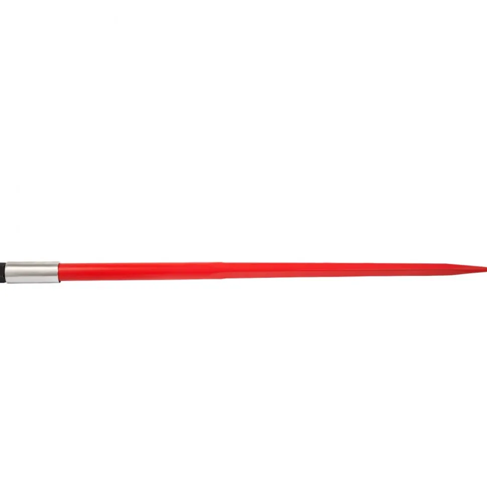 VEVOR Hay Spear 49" Bale Spear 4500 lbs Capacity, Bale Spike Quick Attach Square Hay Bale Spears 1 3/4" wide, Red Coated Bale Forks, Bale Hay Spike with Hex Nut & Sleeve for Buckets Tractors Loaders