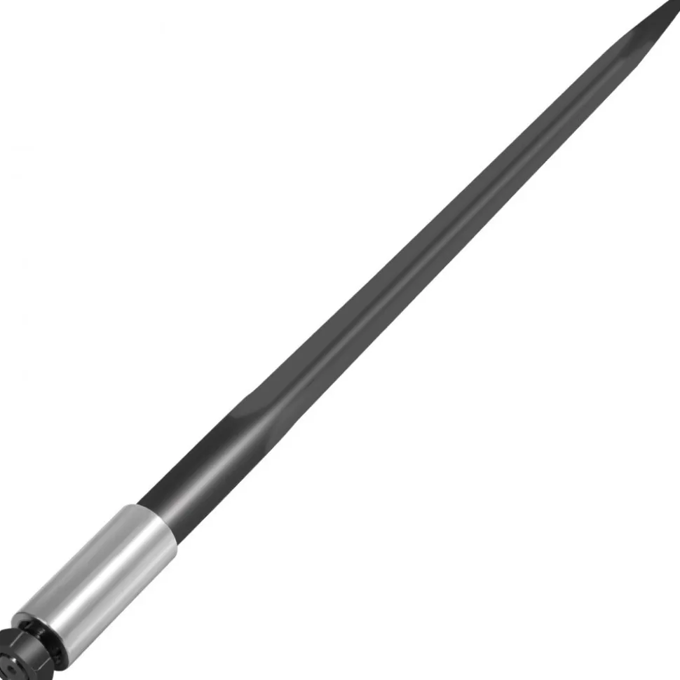 VEVOR Hay Spear 39" Bale Spear 3600 lbs Capacity, Bale Spike Quick Attach Square Hay Bale Spears 1 3/4", Black Coated Bale Forks, Bale Hay Spike with Hex Nut and Sleeve for Buckets Tractors Loaders