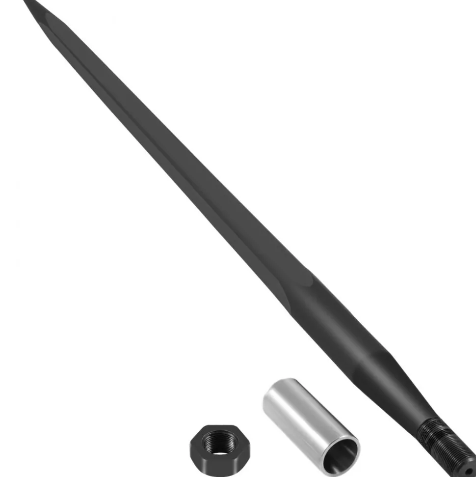VEVOR Hay Spear 39" Bale Spear 3600 lbs Capacity, Bale Spike Quick Attach Square Hay Bale Spears 1 3/4", Black Coated Bale Forks, Bale Hay Spike with Hex Nut and Sleeve for Buckets Tractors Loaders
