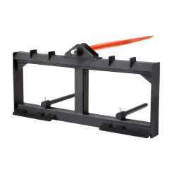 VEVOR 49" Hay Spear, Bale Spears 1600lbs Loading Capacity, Skid Steer Loader Tractor Attachment with 2pcs 17.5" Stabilizer Spears, Quick Attach Spike Forks