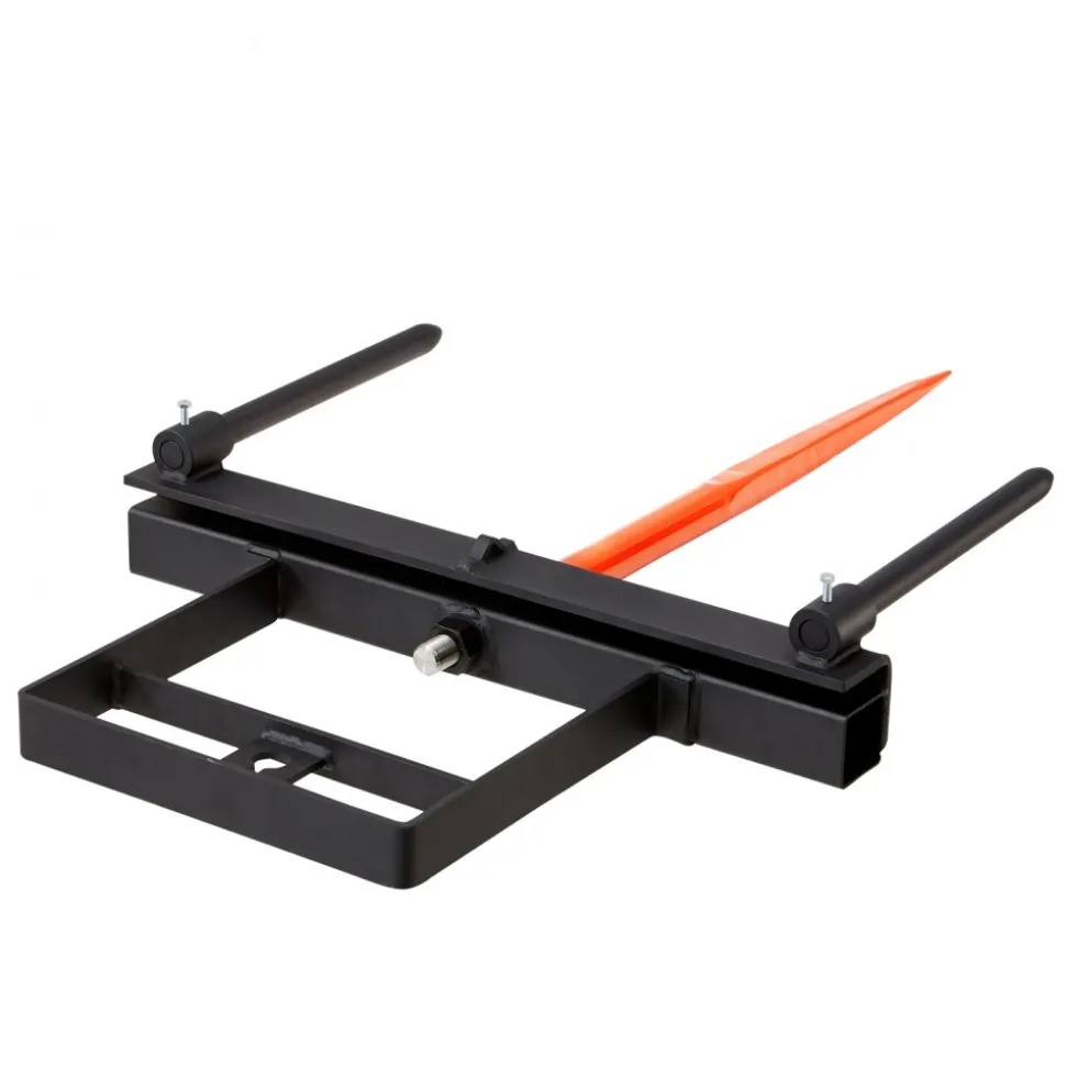 VEVOR 39" Hay Spear, Bale Spears 1600lbs Loading Capacity, Skid Steer Loader Tractor Bucket Attachment with 2pcs 17.5" Stabilizer Spears and 60" Chain, Quick Attach Spike Forks