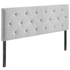 VEVOR Headboard, Full Size Headboard with Adjustable Height, Comfortable Diamond Tufted for Full Size Bed, W 56.3 x H(35.6-47.4)inches, Ideal for Bedroom, Hotel, Homestay, Dormitory, Light Grey