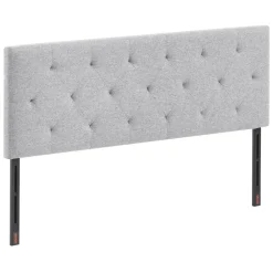 VEVOR Headboard, Full Size Headboard with Adjustable Height, Comfortable Diamond Tufted for Full Size Bed, W 56.3 x H(35.6-47.4)inches, Ideal for Bedroom, Hotel, Homestay, Dormitory, Light Grey
