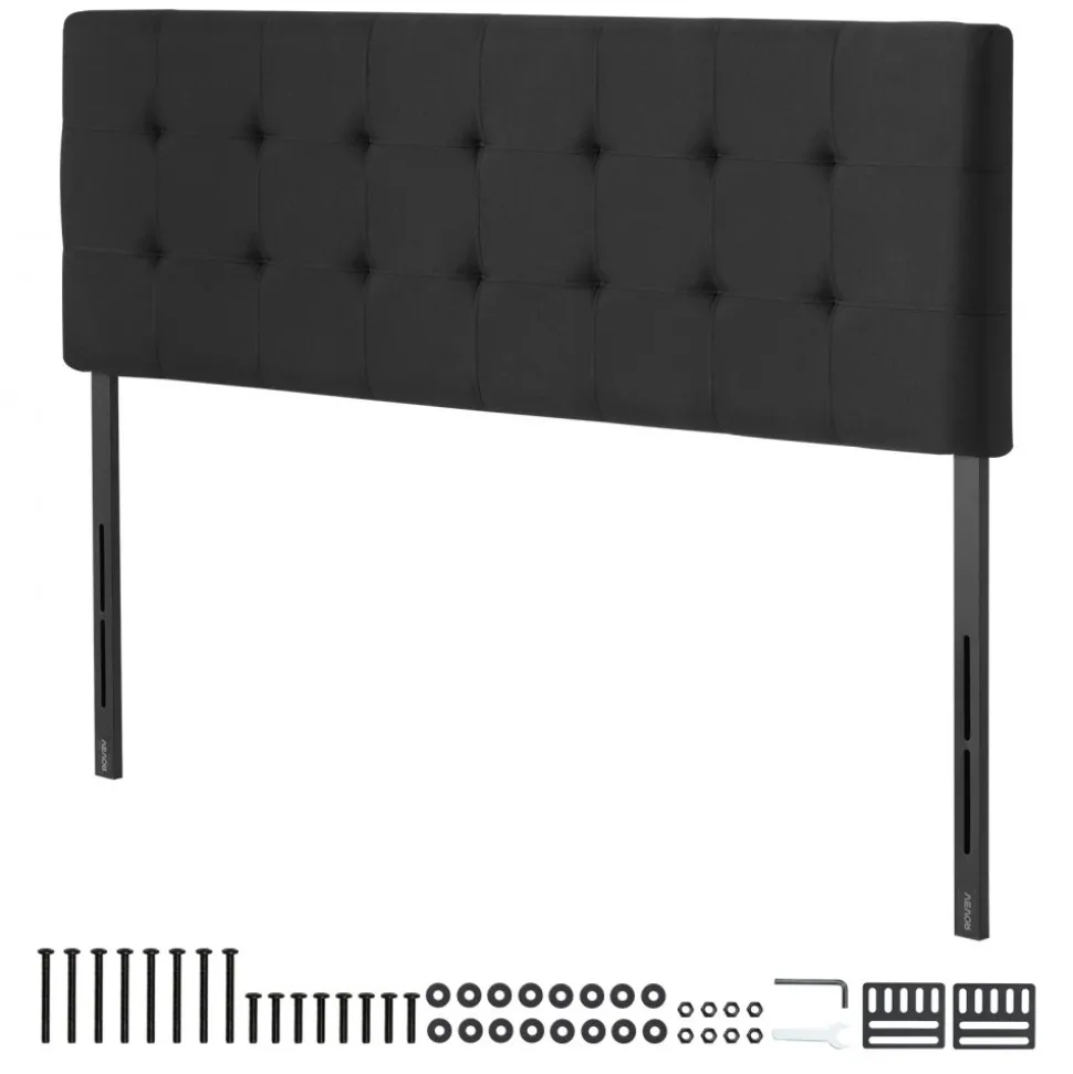 VEVOR Headboard, Queen Size Headboard with Adjustable Height, Comfortable Diamond Tufted for Queen Size Bed, W62.2 x H(42.72-54.53) x D2.76 in, Ideal for Bedroom, Hotel, Homestay, Dormitory, Black