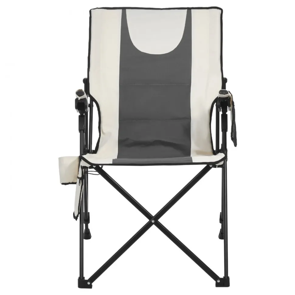 VEVOR Heated Camping Chair, 3 Heat Settings, High Back Folding Camping Chair, Supports 260lbs, Full Padded Beach Chairs with Armrest & Cupholder, Portable Lawn Chairs for Outdoor Sports Travel