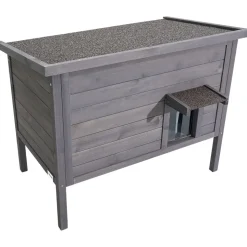 VEVOR Heated Cat House, Insulated Wooden Cat House for Outdoor Cats, Waterproof Feral Kitty Shelter with Heating Pad, PVC Flap Door & Openable Asphalt Roof for 1-3 Cats in Winter, 34 x 21 x 27 in