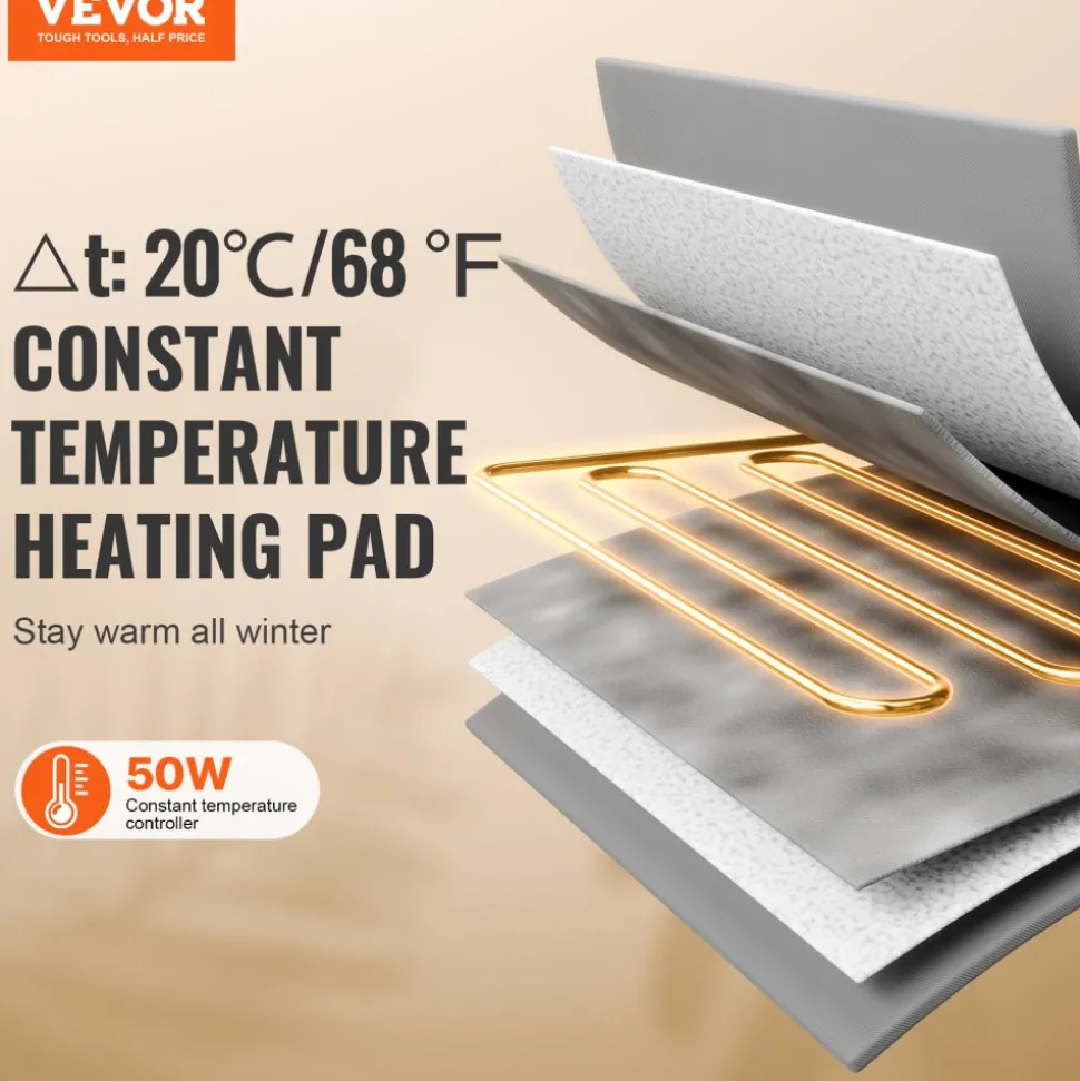 VEVOR Heated Cat House, Outdoor Kitty Shelter with Adjustable Temperature and Timer, 600D Oxford Cloth Foldable Cat Shelter with Heated Pad for Winter to Stay Warm and Cozy, Green (Large)